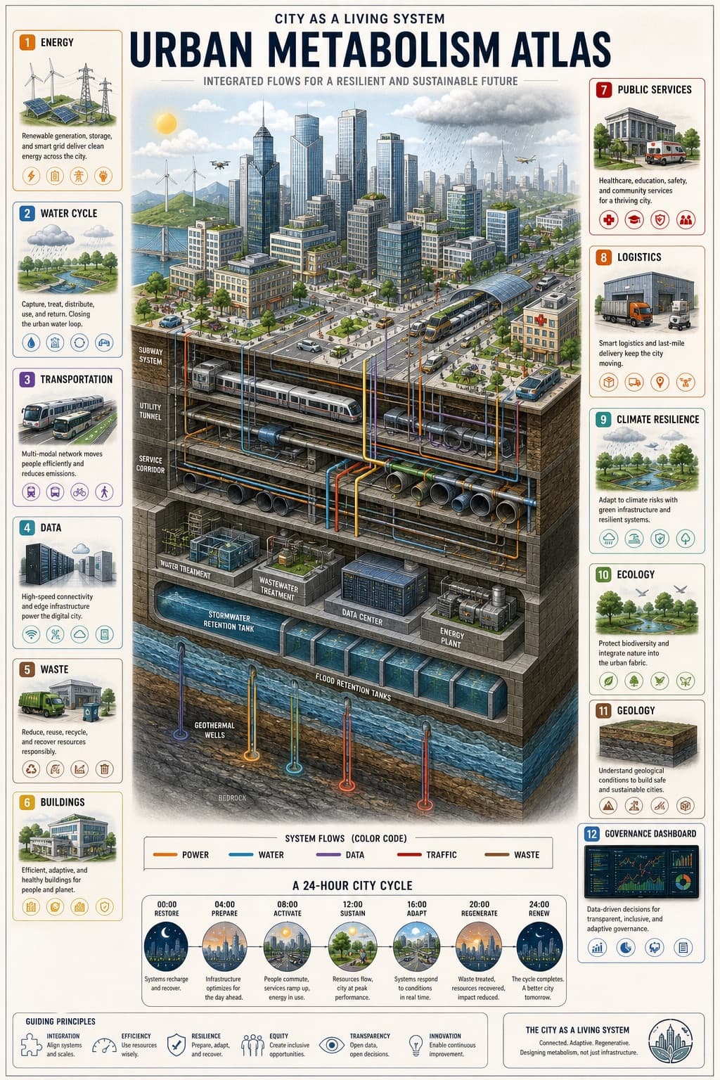 Atlas infográfico de metabolismo urbano