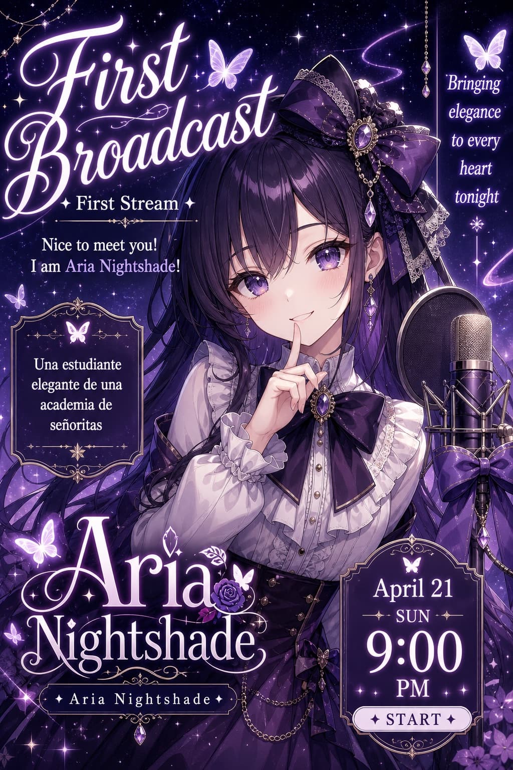 Cartel de debut de vtuber